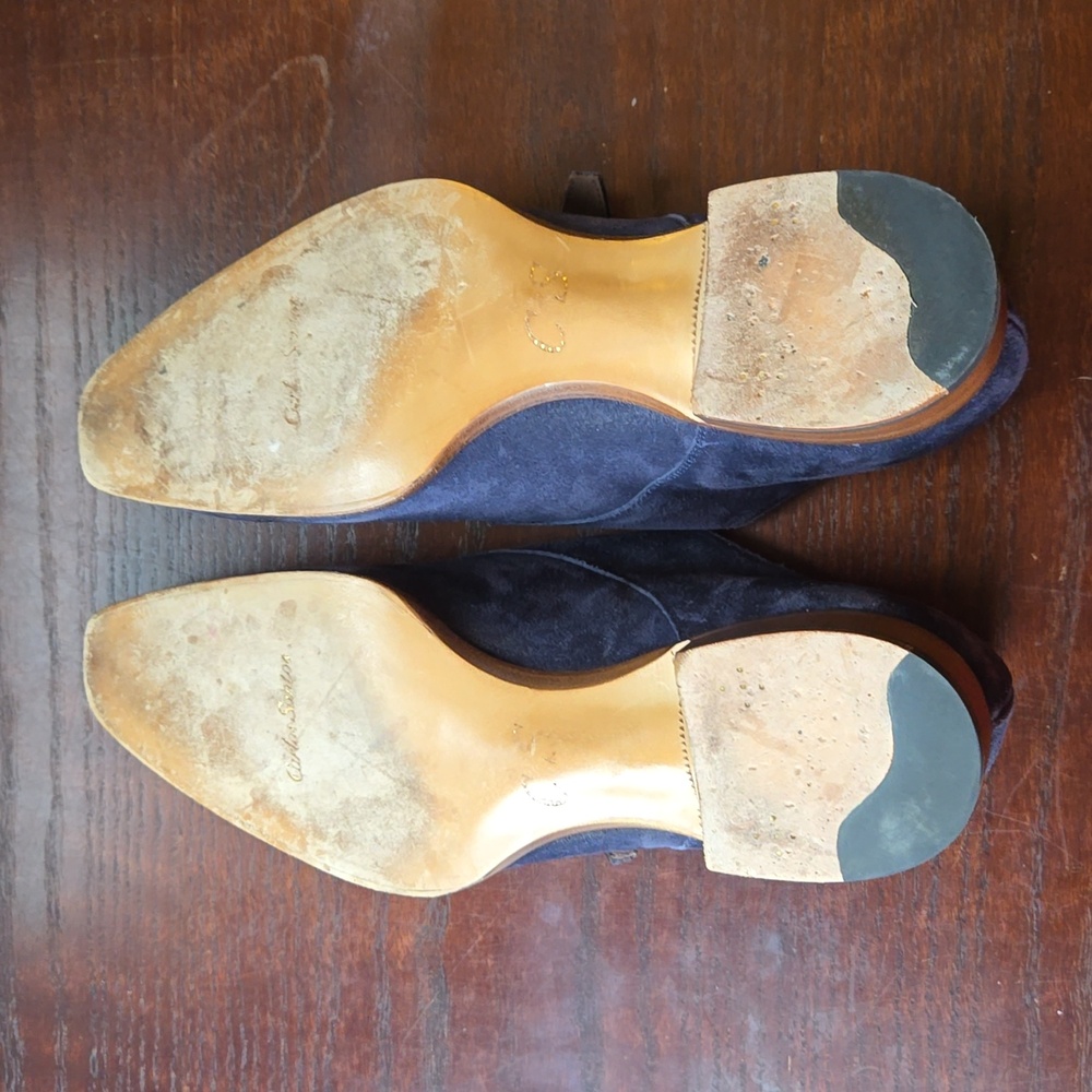 Carlos Santos Blue Suede Single Buckle Loafers - Picture 2 of 7